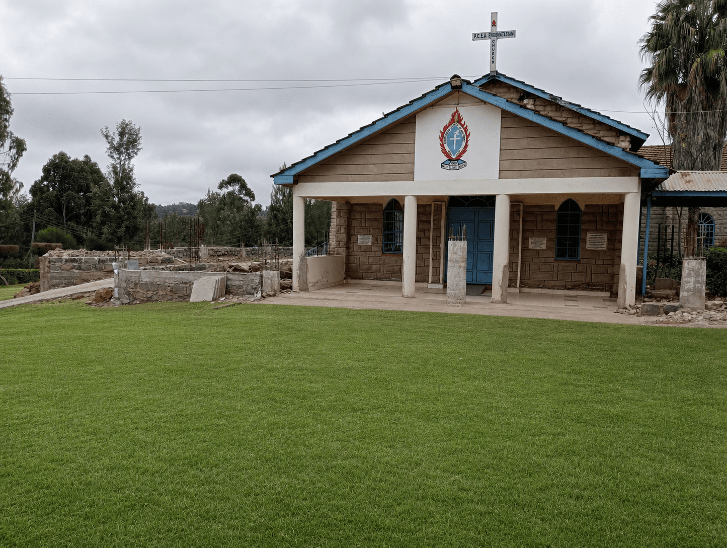 The welcoming grounds of PCEA Enoomatasiani Church